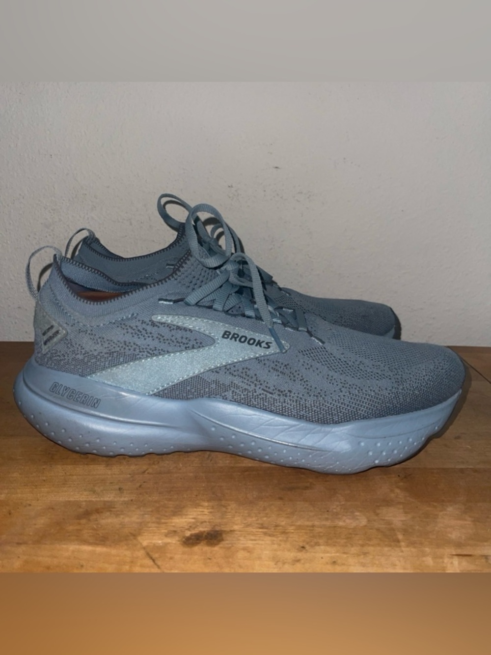 Brooks Glycerin Stealthfit 21 Womens Size 11 Blue Running Sneakers Comfort Shoe